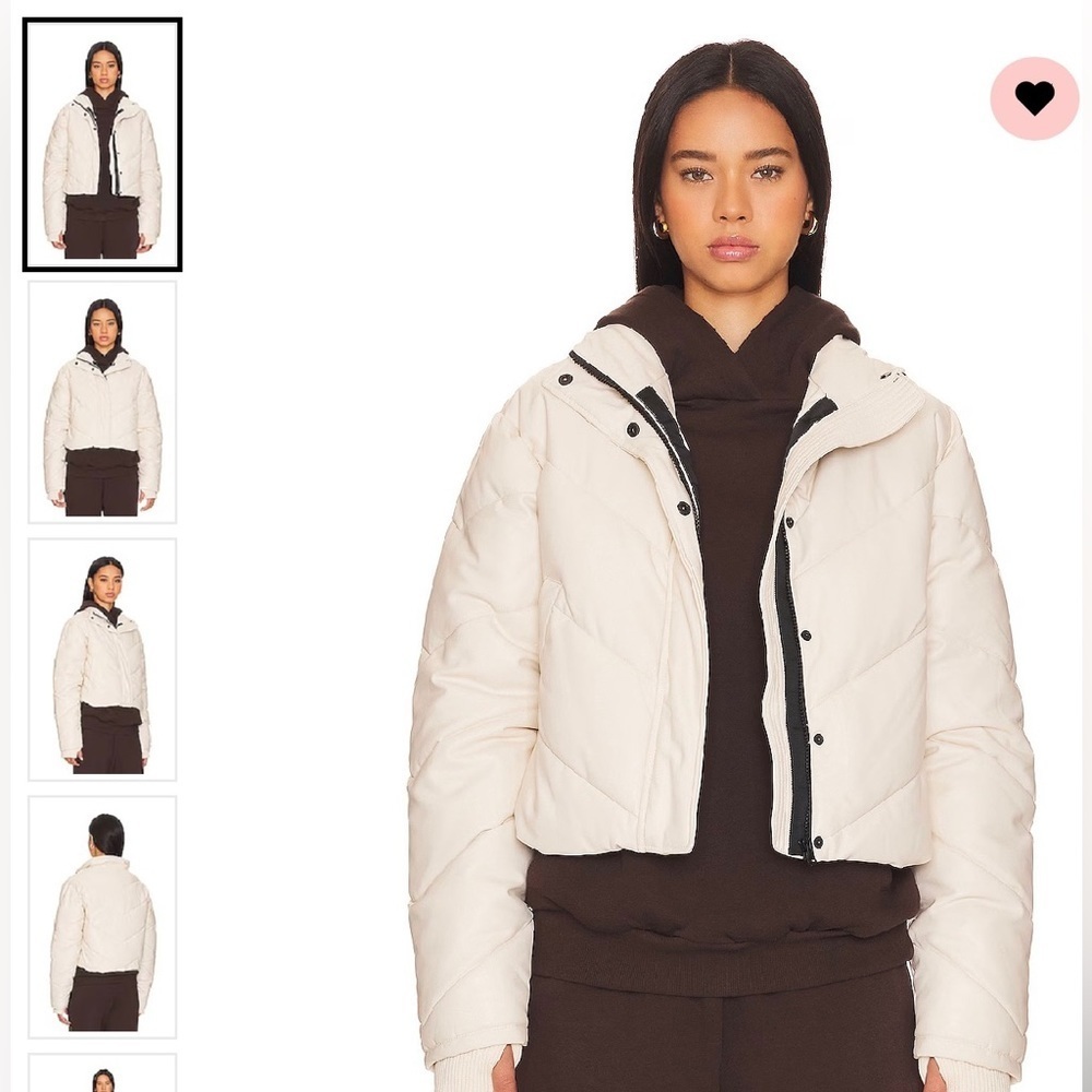 - NWT IVL Faux Leather Puffer Jacket Cream Size Large& XL
